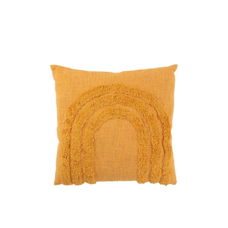 Coussin carré en coton FILOCHE (Ocre)