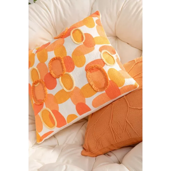 Coussin carré fleur en textile PIVONE (Orange)