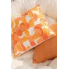 Coussin carré fleur en textile PIVONE (Orange)