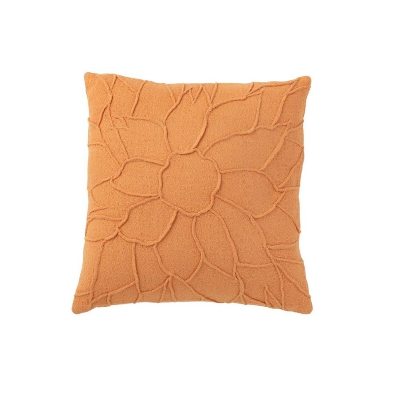 Coussin carré fleur en textile PIVONE (Orange)