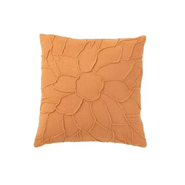 Coussin carré fleur en textile PIVONE (Orange)