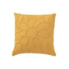 Coussin carré fleur en textile PIVONE (Ocre)