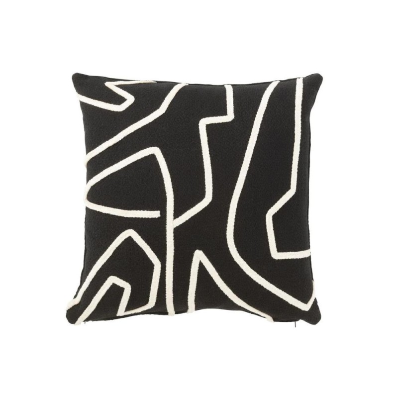 Coussin carré contemporain JAKAR (Noir, blanc)