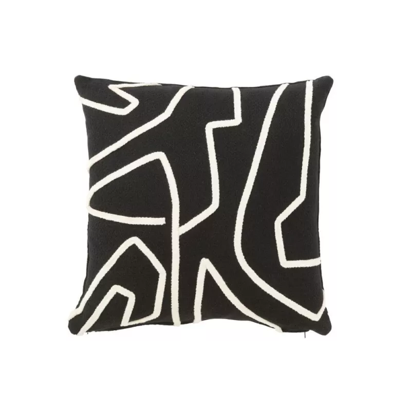 Coussin carré contemporain JAKAR (Noir, blanc)