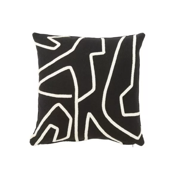 Coussin carré contemporain JAKAR (Noir, blanc)