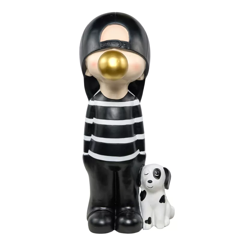 Statue décorative en résine BOY BALLON (H82 cm) (noir)