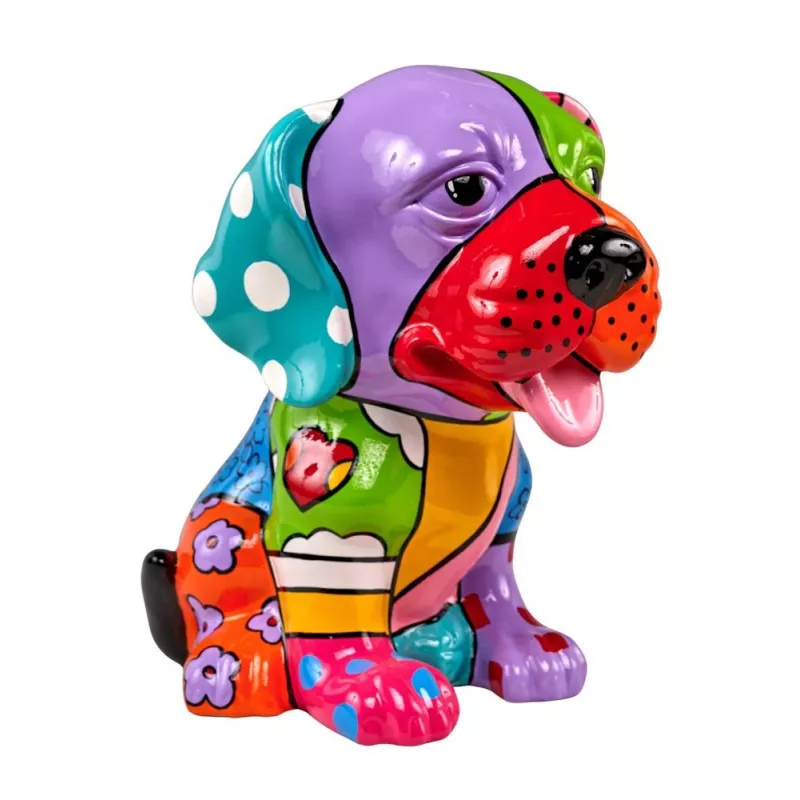 Statue décorative en résine CHIEN TACOS (H37 cm) (multicolore)