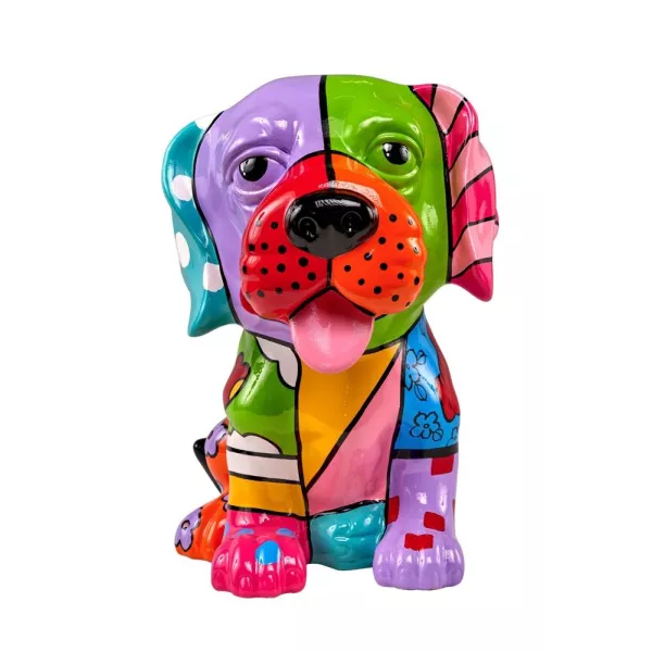 Statue décorative en résine CHIEN TACOS (H37 cm) (multicolore)