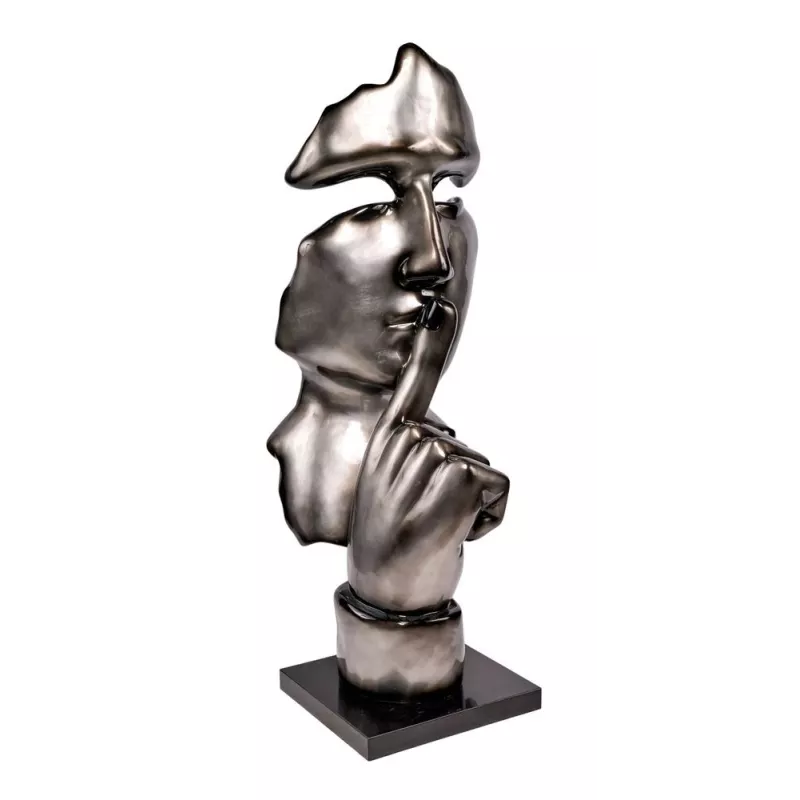 SILENCE MAN Estatua decorativa de resina (H150 cm) (gris)