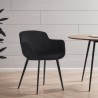 De style contemporain, voici le la chaise en velours noir pour un intérieur épuré