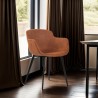 Minimalist at will for this brown microfiber chair