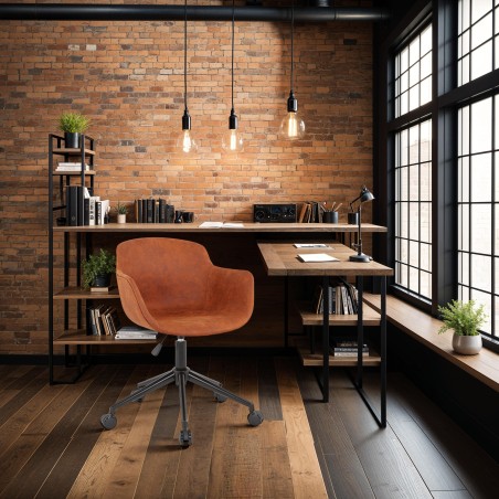 Very nice office chair on brown microfiber wheels