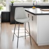 ALOE Bar Stool in Grey Fabric - Elegant and Comfortable - Perfect for Kitchen, Bar, Terrace