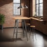 Practical and modern for this high table in pine wood and metal