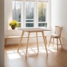 GENIUS Dining Table 80x80 cm Natural Wood - Friendly and Elegant - Ideal for Small Spaces