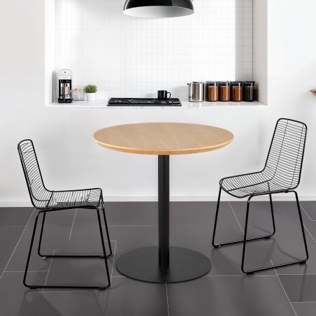 Mesa de comedor pequeña DEXTER: diseño moderno, madera y metal, perfecta para espacios pequeños