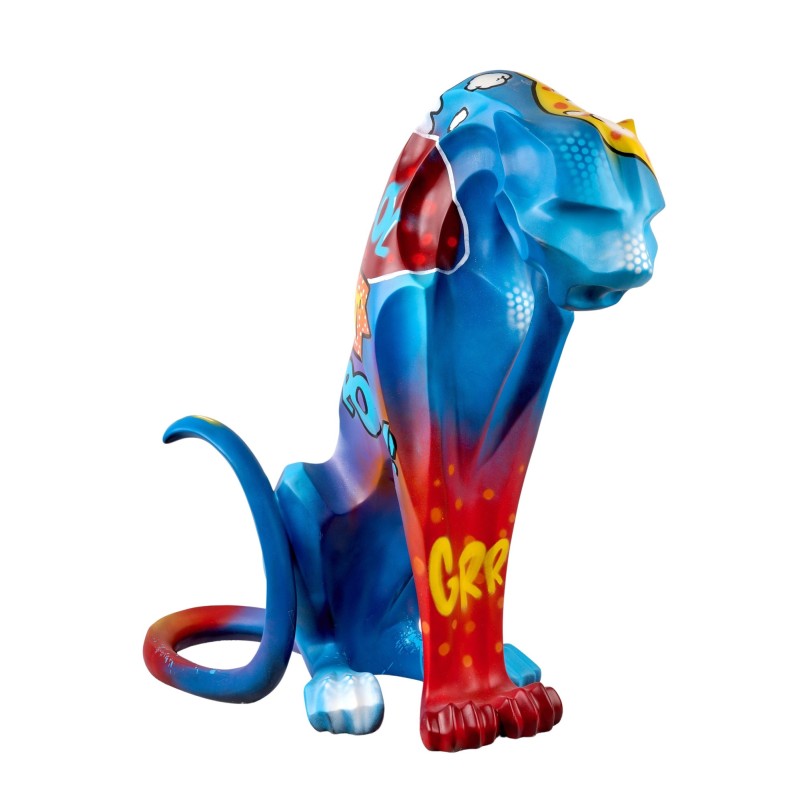 Very original resin statue representing a POP ART panther