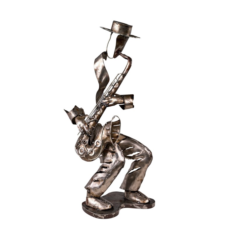 Estatua de metal SAXO MAN con apariencia relajada