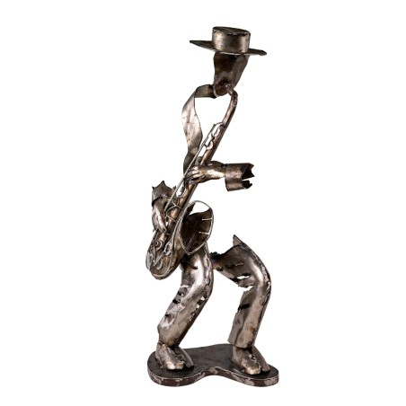 statua in metallo SAXO MAN dallo stile informale