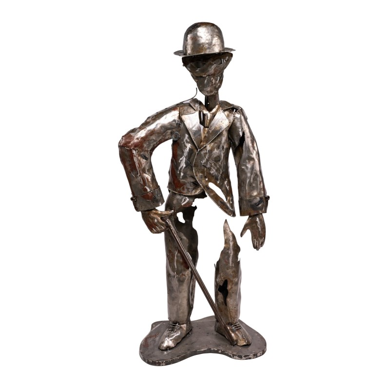 Estatua de metal CHARLOT con aspecto relajado