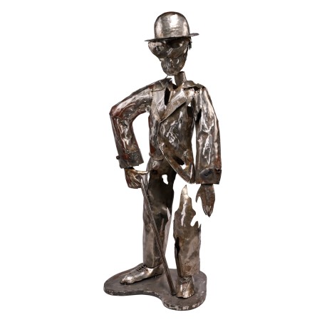 metal sculpture CHARLOT with a relaxed look