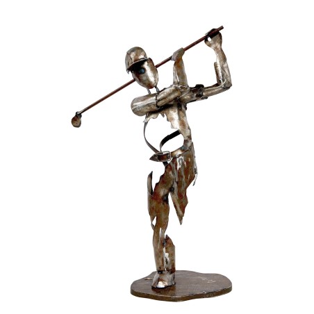 estatua de metal GOLF MAN elegante y listo para jugar