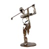 Elegant Metal Golf Man Statue Ready to Play