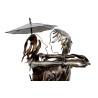 Beautiful metal statue representing an entwined couple