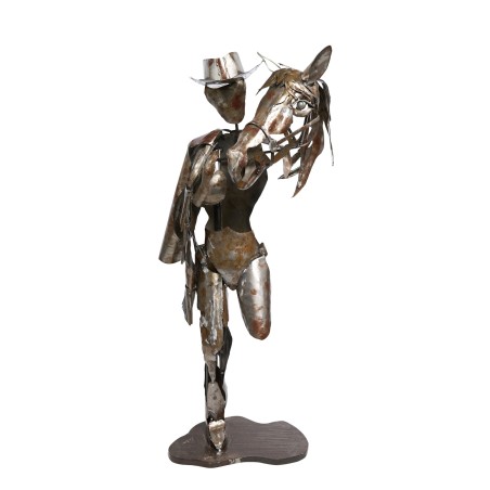 metallische Statue COW BOY Höhe 60 cm